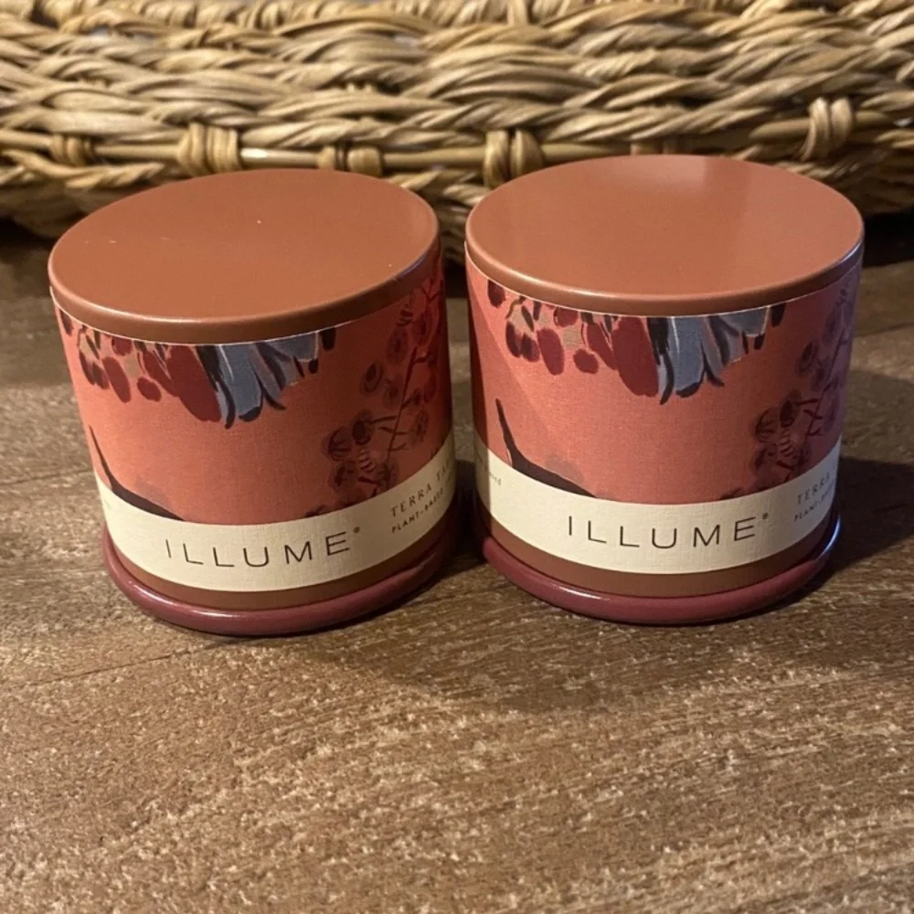 ILLUME Beautifully Done Essentials Terra Tabac Demi Vanity Tin Candle Set of 2